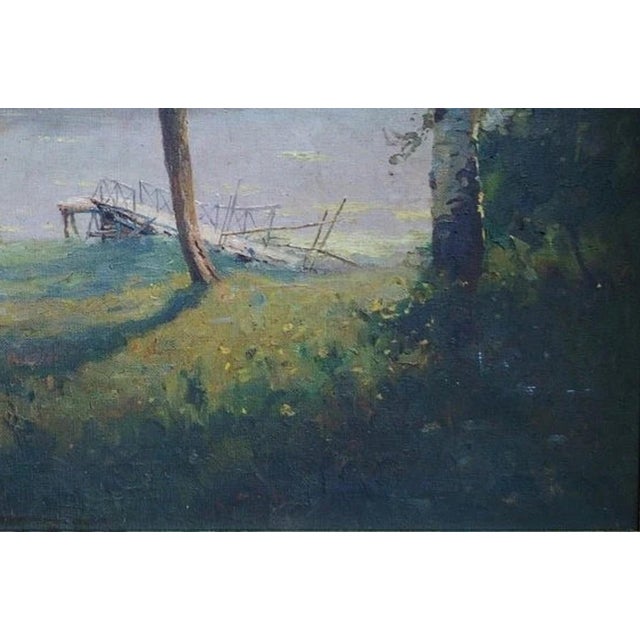 1980s Vintage Impressionism Oil Painting, River Landscape, Ukrainian Art 57-85 For Sale - Image 5 of 6