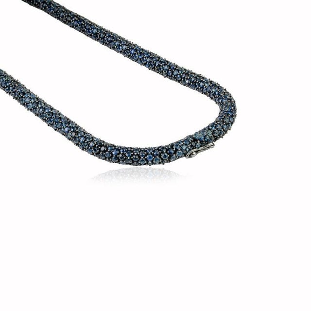 Not Yet Made - Made To Order 925 Silver Natural Deep Blue Sapphire Bold Beaded Necklace for Women For Sale - Image 5 of 12