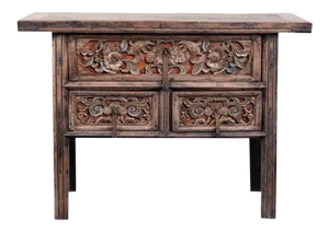 19th Century Chinese Woodcarving Console Table