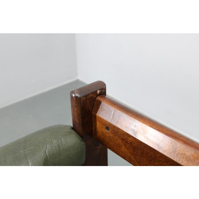 Mid-Century Green Leather Sofa, Czechoslovakia, 1970s For Sale - Image 16 of 18