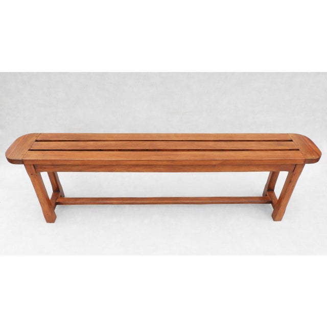 Tan French Provincial Garden Table and Bench, 1980, Set of 2 For Sale - Image 8 of 13