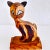 Brown Vintage Mid-Century Carved Wood Springy/Bobble Head Cat Figurine For Sale - Image 8 of 8
