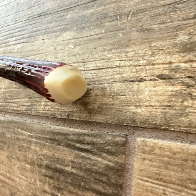 1960s Vintage Stainless Steel Faux Bone Handle Serving Fork 1960's For Sale - Image 5 of 9