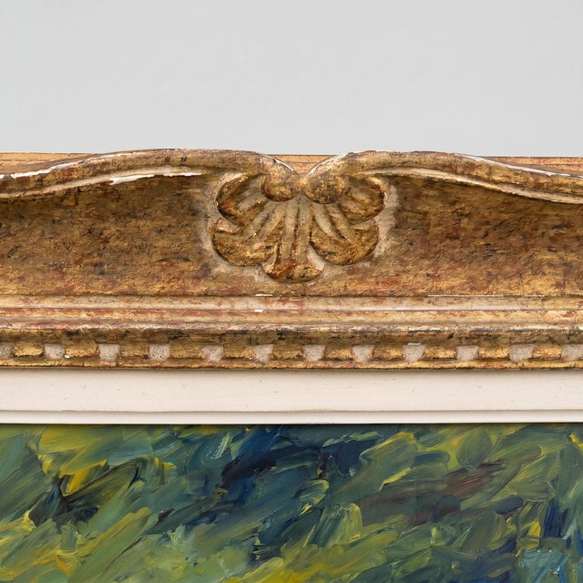 R. Aubry, Bouquet of Delphiniums and Campanulas, 1947, Oil on Canvas, Framed For Sale - Image 12 of 18