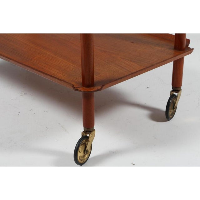 Wood Teak Bar Cart by Poul Hundevad, Denmark, 1960s For Sale - Image 7 of 8