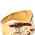 Metal Vintage 18k Yellow Gold 2.63ctw Invisible Ruby Baguette Diamond Crossover Band, Size 6 For Sale - Image 7 of 8