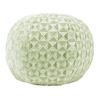 Scalamandre 12" Ball Parlor Velvet Ball Pillow in Pistachio For Sale