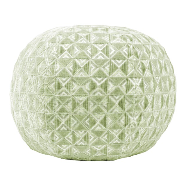 Scalamandre 12" Ball Parlor Velvet Ball Pillow in Pistachio For Sale