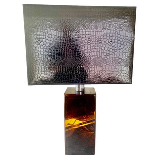 Turtle Shell Table Lamp in Chrome with 4 Bulbs, Italy, 1970s For Sale