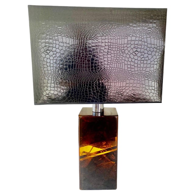 Turtle Shell Table Lamp in Chrome with 4 Bulbs, Italy, 1970s For Sale