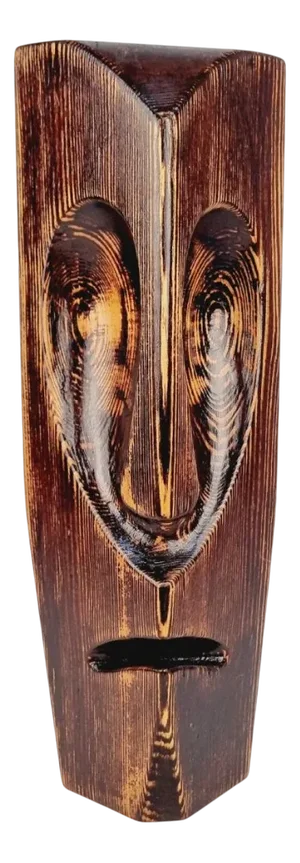 Vintage Arts & Crafts Wooden Mask by Gábor Csóti