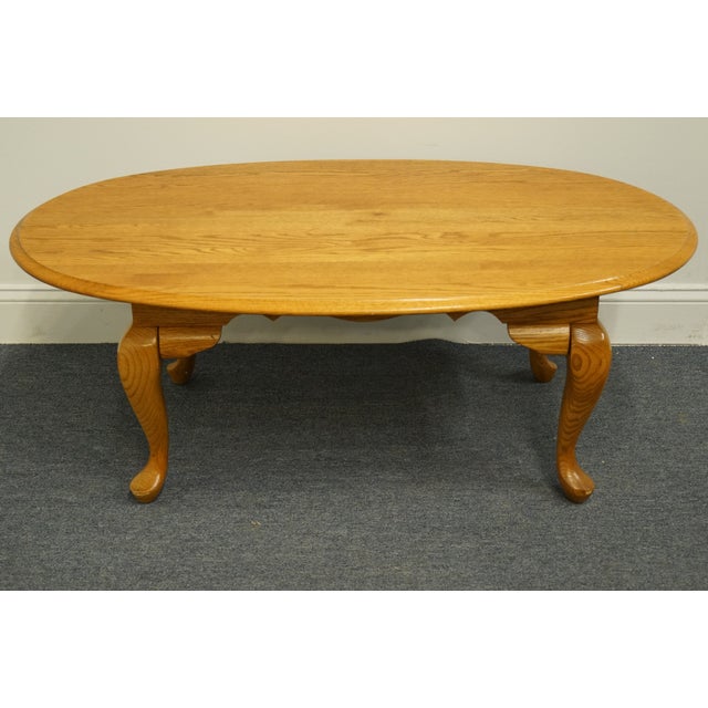 Broyhill Furniture Solid Oak Country French 46" Oval Accent Coffee