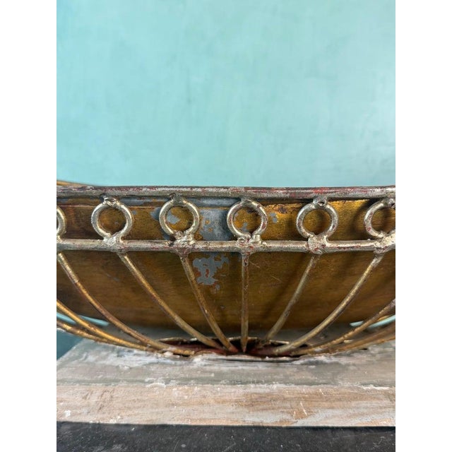 Spanish Vintage Wrought Iron and Copper Decorative Centerpiece Bowl / Jardinière For Sale - Image 3 of 13