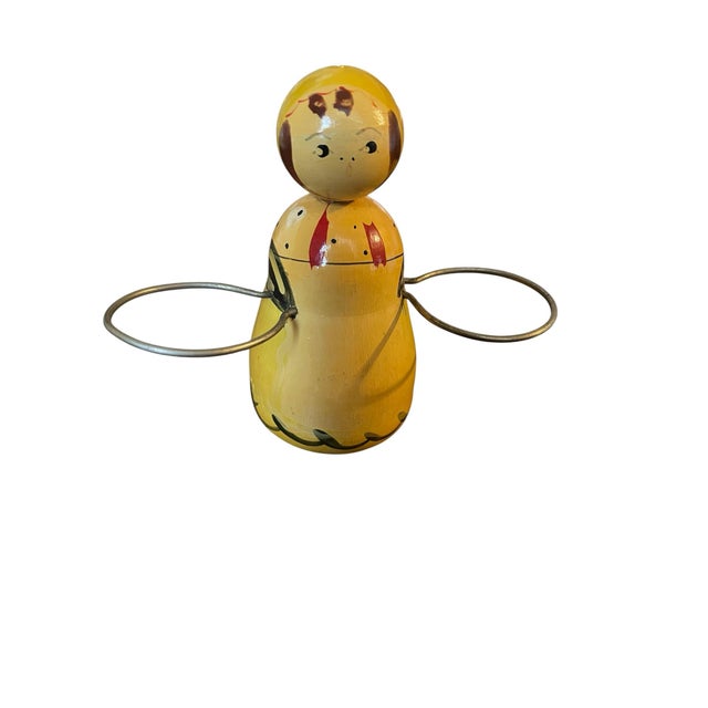 Early 20th Century Asian Village Girl With Eggs Antique Salt and Pepper Shakers Set - 3pcs For Sale In Milwaukee - Image 6 of 8