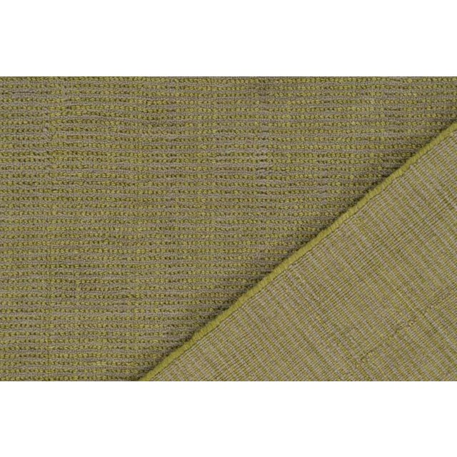Textile Rug & Kilim’s Contemporary Rug in Chartreuse Green With Subtle Stripes For Sale - Image 7 of 7