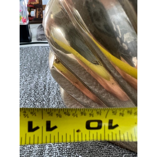 Mid Century Rosenthal Netter Shell Brass Vase For Sale - Image 9 of 10