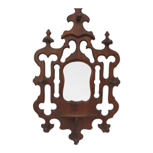 Victorian Walnut Hanging Hat-rack And Mirror