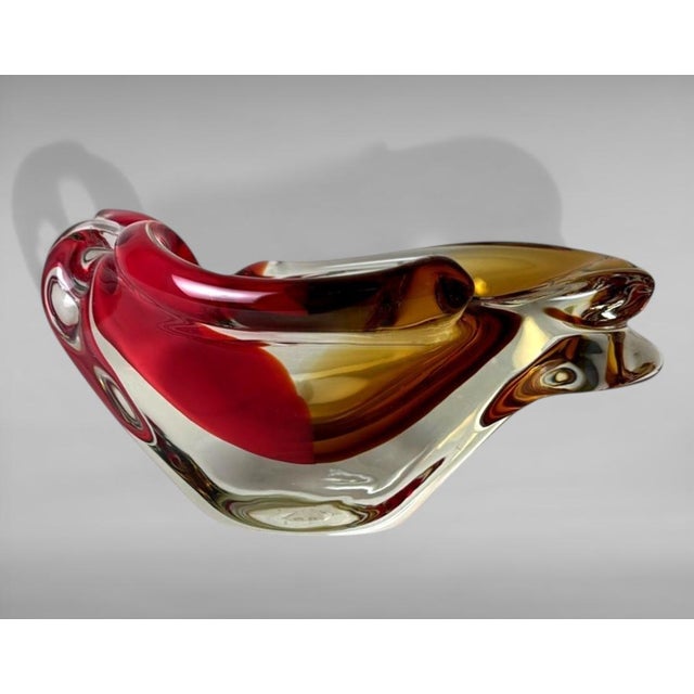 Glass Murano Sommerso Glass Centerpiece, Multicolored Italian Art Glass For Sale - Image 7 of 18
