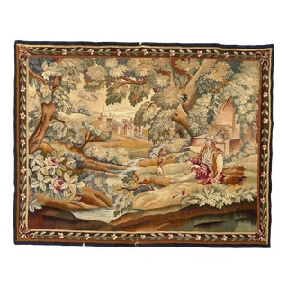 Antique French Handwoven Aubusson Tapestry, 1890s For Sale