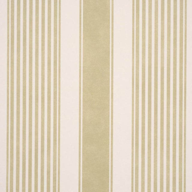 Traditional Sample - Schumacher Summerville Stripe Wallcovering In Celery For Sale - Image 3 of 6