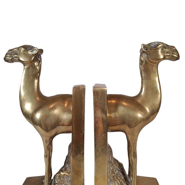 Art Deco Influenced Brass Camel Bookends by Dolbi Cashier Chairish