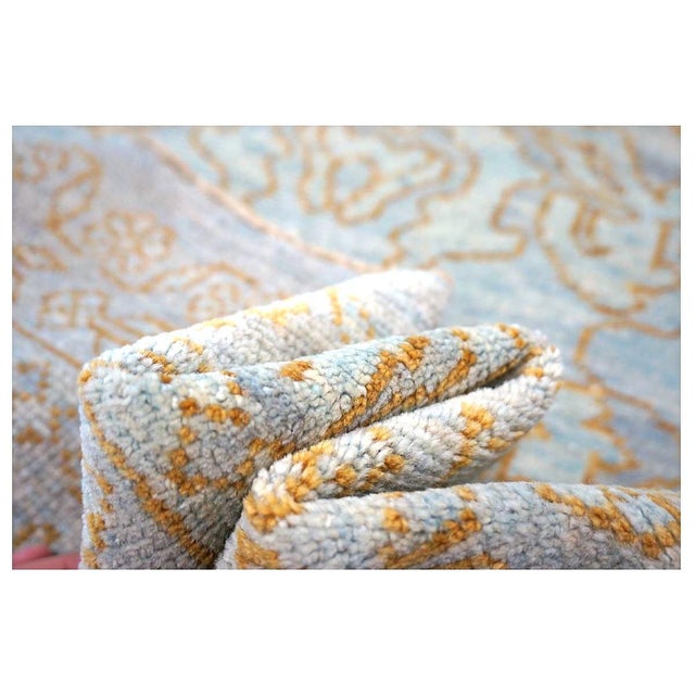 Afghan Sultanabad Master Wool 3x12 Light Slate & Gold Handmade Runner Rug #1143677 For Sale - Image 11 of 11