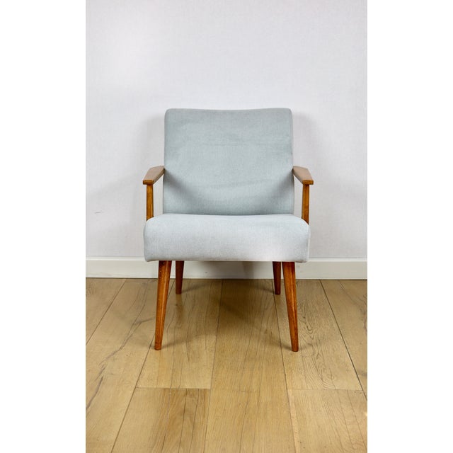 Vintage Armchair with Armrests Loft in Blue Sky, 1970s For Sale - Image 10 of 10