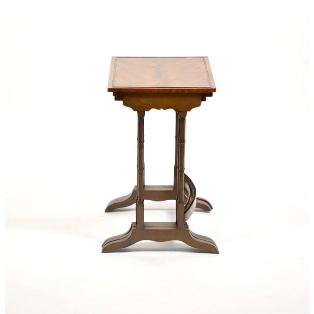 19th Century Mahogany Inlaid Top Decorated Stacking Tables For Sale - Image 4 of 12