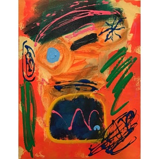 Mixed Media Intuitive Abstract Painting on Stretched Canvas For Sale
