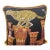 Vintage Salvatore Ferragamo Silk Leopard & Egyptian Motif Pillow For Sale