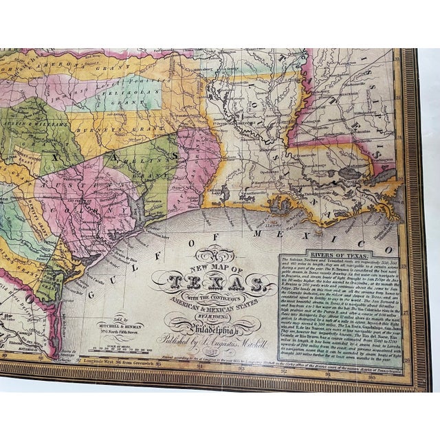 American New Map of Texas by J. H. Young - 1837 Map Reproduced by Texas Department of Highways For Sale - Image 3 of 6