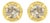 14K Yellow Gold Plated .925 Sterling Silver 1/4 Cttw Round Brilliant Cut Diamond Solitaire Milgrain Stud Earrings (K-L Color, I2-I3 Clarity) For Sale