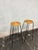 Pair of Mid-Century Modern Woven Rattan and Black Iron Bar Stools For Sale In New York - Image 6 of 6