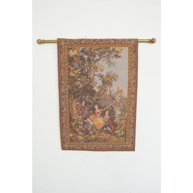 1970s Vintage Les Tapisseries D’Halluin “L’Indiscrétion” & “L’Escarpolette” French Tapestries (Set of 2) For Sale - Image 5 of 14