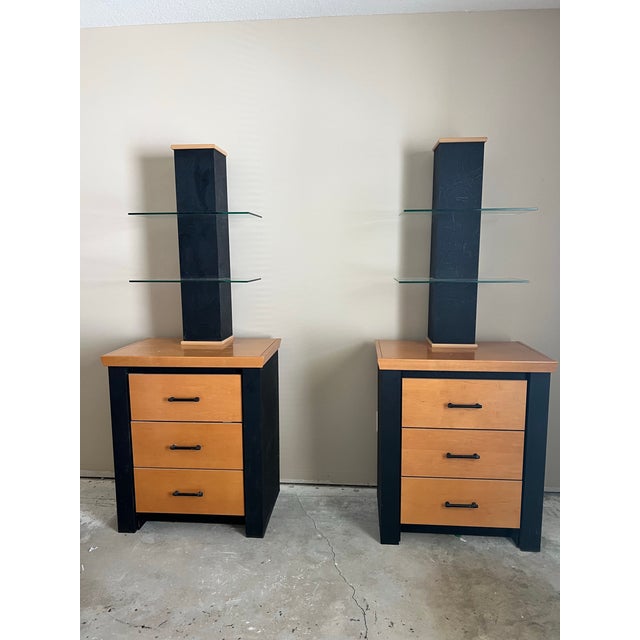Nightstand & Floating Glass Shelves For Sale - Image 12 of 12