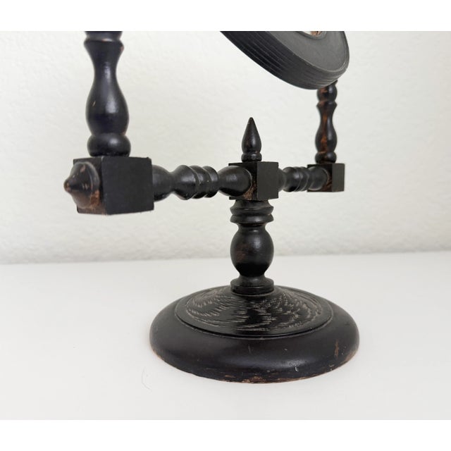 Early 20th C Folk Art Wood Shaving Mirror For Sale - Image 4 of 9