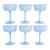Baby Blue Ripple Optic Swirl Coupe Champagne Coctail Glasses (Set of 6) For Sale