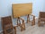 1970s Trestle Beech Writing Desk with Leather Chairs, Italy, 1970s, Set of 3 For Sale - Image 5 of 17