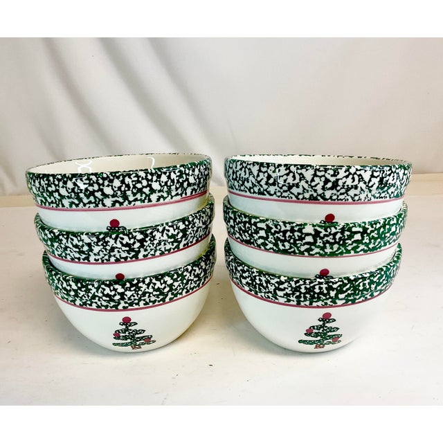 1980s Vintage Boho Chic Furio Italian Christmas Tree Sponge. Dinnerware - Set of 67 For Sale - Image 15 of 16