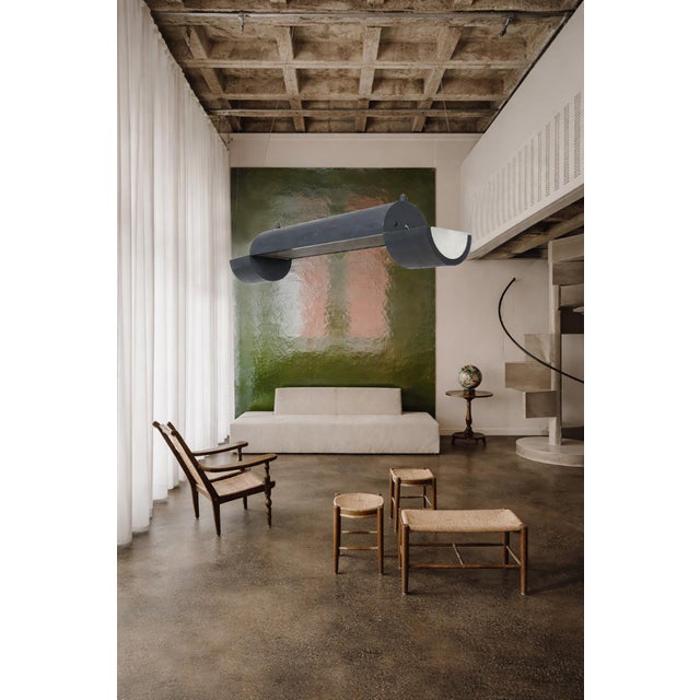 Large Vintage Industrial Italian Metal Pendant Lamp, 1970s For Sale - Image 11 of 14