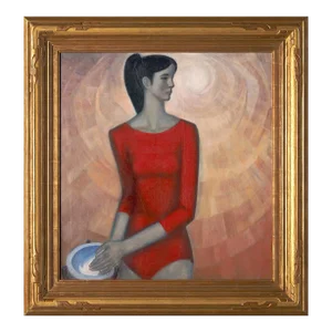 "Gymnast With Chalk" Original Oil Painting by Evgeny Yasvin Circa 1961