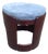 Dark Wood Ottoman with Blue Seat, 1960s For Sale