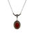 1940s Art Deco Sterling Silver Carnelian & Marcasite Necklace For Sale - Image 4 of 5