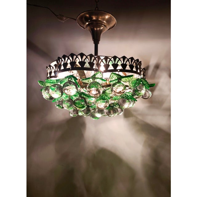 Vintage Italian Crystal Ceiling Lamp, 1960s For Sale - Image 6 of 18