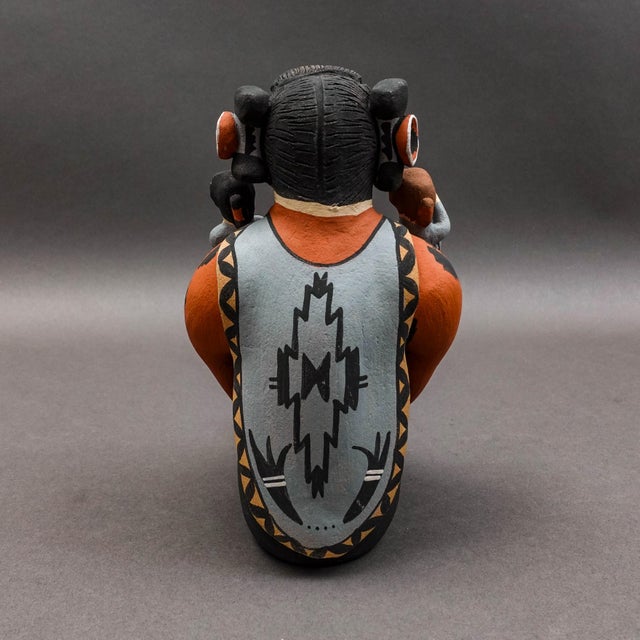 Mid 20th Century Chris Fragua Jemez Pueblo Storyteller 8 Children Pottery Sculpture Figure For Sale - Image 4 of 9