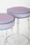 Hollywood Regency Lilac Faux Bamboo Bar Stools With Powder Coated Frames For Sale - Image 3 of 6