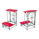 Antique Spanish Gothic Wrought Iron Kneeler Prie Dieu Prayer Benches - A Pair For Sale