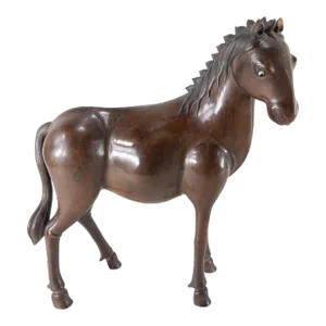 19th Century and Rare Chinese Carved Huanghuali Rosewood Horse