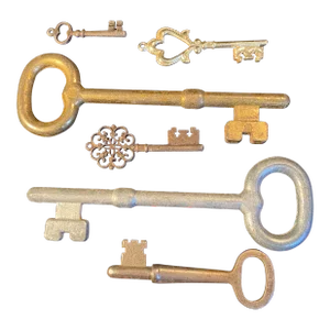 Vintage Mixed Materials Skeleton Keys- Set of 6