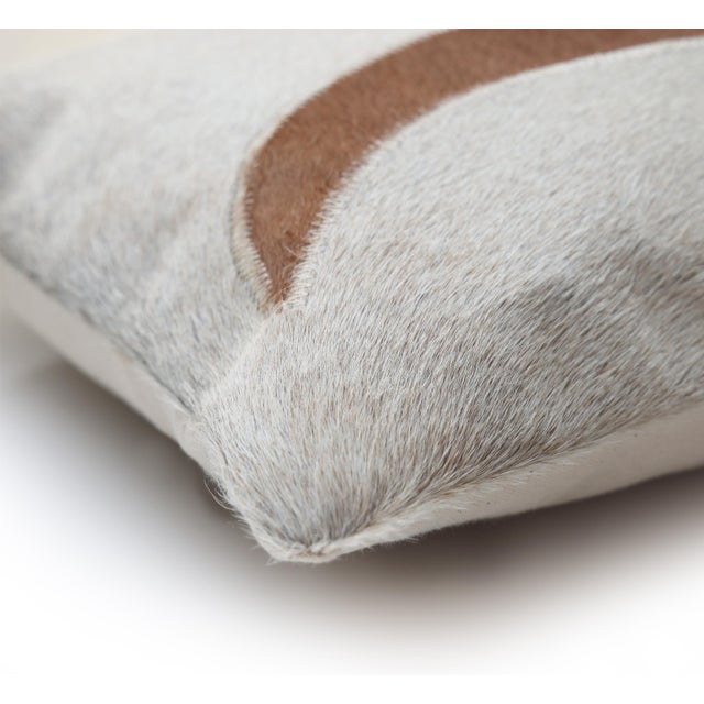 Luxury Longhorn Cowhide Leather Throw Pillow 16x24 | Handmade Western Designer Lumbar Cushion For Sale In San Francisco - Image 6 of 8
